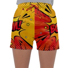 Explosion Boom Pop Art Style Sleepwear Shorts by Wegoenart