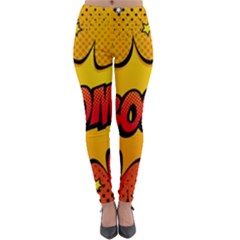 Explosion Boom Pop Art Style Lightweight Velour Leggings by Wegoenart