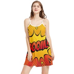 Explosion Boom Pop Art Style Summer Frill Dress by Wegoenart