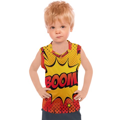 Explosion Boom Pop Art Style Kids  Sport Tank Top by Wegoenart