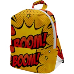 Explosion Boom Pop Art Style Zip Up Backpack by Wegoenart