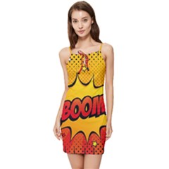 Explosion Boom Pop Art Style Summer Tie Front Dress by Wegoenart