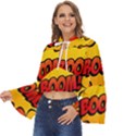 Explosion Boom Pop Art Style Boho Long Bell Sleeve Top View2