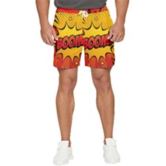 Explosion Boom Pop Art Style Men s Runner Shorts by Wegoenart