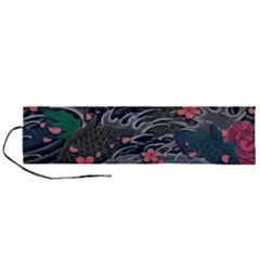 Japanese Wave Koi Illustration Seamless Pattern Roll Up Canvas Pencil Holder (l) by Wegoenart