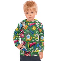 Pop Art Colorful Seamless Pattern Kids  Hooded Pullover by Wegoenart