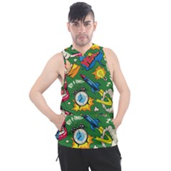 Pop Art Colorful Seamless Pattern Men s Sleeveless Hoodie by Wegoenart