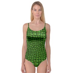 Seamless Pattern Crocodile Leather Camisole Leotard  by Wegoenart