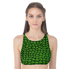 Seamless Pattern Crocodile Leather Tank Bikini Top by Wegoenart