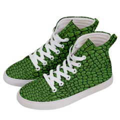 Seamless Pattern Crocodile Leather Women s Hi-top Skate Sneakers by Wegoenart