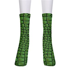 Seamless Pattern Crocodile Leather Crew Socks by Wegoenart