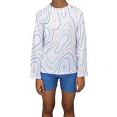 Abstract Colorful Topographic Map Design Vector Kids  Long Sleeve Swimwear by Wegoenart