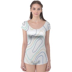 Abstract Colorful Topographic Map Design Vector Boyleg Leotard  by Wegoenart