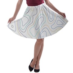 Abstract Colorful Topographic Map Design Vector A-line Skater Skirt by Wegoenart