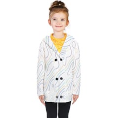 Abstract Colorful Topographic Map Design Vector Kids  Double Breasted Button Coat by Wegoenart