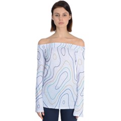 Abstract Colorful Topographic Map Design Vector Off Shoulder Long Sleeve Top by Wegoenart