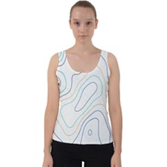 Abstract Colorful Topographic Map Design Vector Velvet Tank Top by Wegoenart