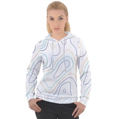 Abstract Colorful Topographic Map Design Vector Women s Overhead Hoodie by Wegoenart