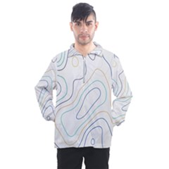 Abstract Colorful Topographic Map Design Vector Men s Half Zip Pullover by Wegoenart