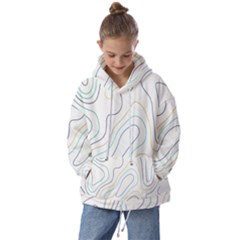 Abstract Colorful Topographic Map Design Vector Kids  Oversized Hoodie by Wegoenart