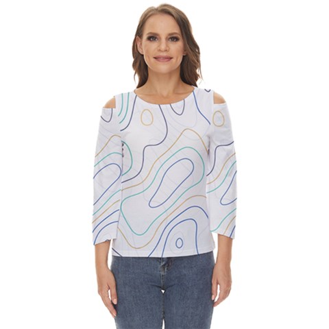 Abstract Colorful Topographic Map Design Vector Cut Out Wide Sleeve Top by Wegoenart