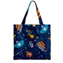 Seamless Pattern Vector Submarine With Sea Animals Cartoon Zipper Grocery Tote Bag View2