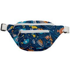 Seamless Pattern Vector Submarine With Sea Animals Cartoon Fanny Pack by Wegoenart