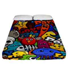 Graffiti Characters Seamless Pattern Fitted Sheet (king Size) by Wegoenart