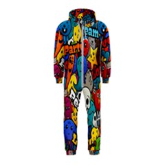 Graffiti Characters Seamless Pattern Hooded Jumpsuit (kids) by Wegoenart