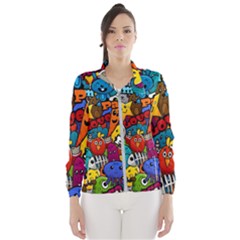 Graffiti Characters Seamless Pattern Women s Windbreaker