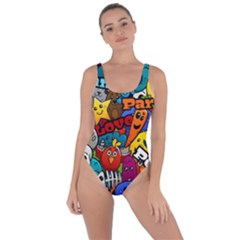 Graffiti Characters Seamless Pattern Bring Sexy Back Swimsuit by Wegoenart