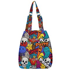 Graffiti Characters Seamless Pattern Center Zip Backpack by Wegoenart