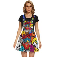 Graffiti Characters Seamless Pattern Apron Dress by Wegoenart