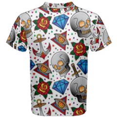 Full Color Flash Tattoo Patterns Men s Cotton Tee by Wegoenart