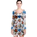 Full Color Flash Tattoo Patterns Long Sleeve Bodycon Dress View1