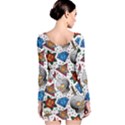 Full Color Flash Tattoo Patterns Long Sleeve Bodycon Dress View2