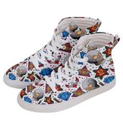 Full Color Flash Tattoo Patterns Men s Hi-top Skate Sneakers by Wegoenart