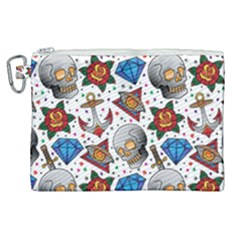 Full Color Flash Tattoo Patterns Canvas Cosmetic Bag (xl) by Wegoenart