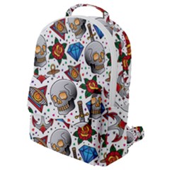 Full Color Flash Tattoo Patterns Flap Pocket Backpack (small) by Wegoenart