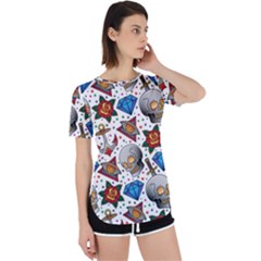 Full Color Flash Tattoo Patterns Perpetual Short Sleeve T-shirt by Wegoenart