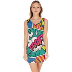 Comic Colorful Seamless Pattern Bodycon Dress by Wegoenart