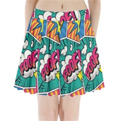 Comic Colorful Seamless Pattern Pleated Mini Skirt by Wegoenart