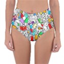 Graffit Characters Seamless Pattern Art Reversible High-Waist Bikini Bottoms View1