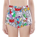 Graffit Characters Seamless Pattern Art High-Waisted Bikini Bottoms View1