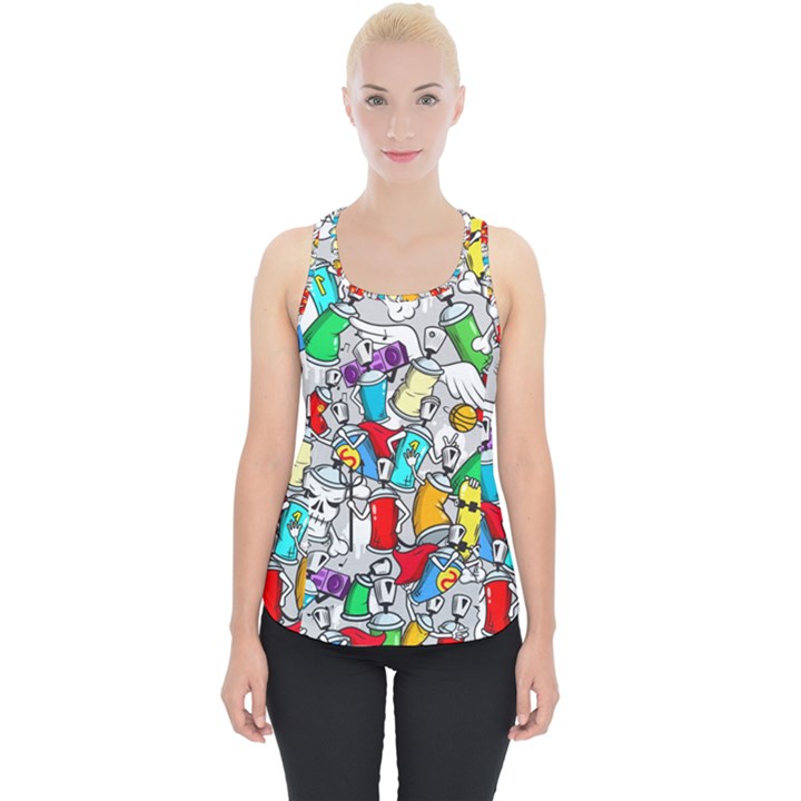 Graffit Characters Seamless Pattern Art Piece Up Tank Top