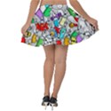 Graffit Characters Seamless Pattern Art Velvet Skater Skirt View2