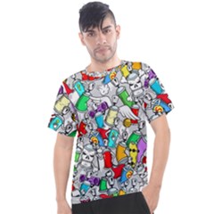 Graffit Characters Seamless Pattern Art Men s Sport Top