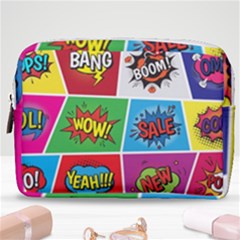 Pop Art Comic Vector Speech Cartoon Bubbles Popart Style With Humor Text Boom Bang Bubbling Expressi Make Up Pouch (medium) by Wegoenart