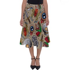 Tattoo Pattern Perfect Length Midi Skirt