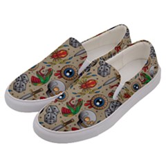 Tattoo Pattern Men s Canvas Slip Ons by Wegoenart